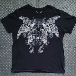 Apprime Courage Above All, USA Army, Double Sided Graphic T-shirt, Size Large